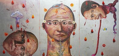 Indonesian artist Entang Wiharso takes his 'Melt' triptych home. Courtesy Museum Macan