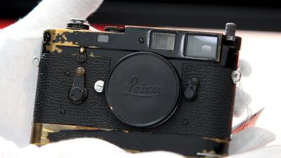 A Leica Model M 'Paul Fusco' on exhibit at the new Leica headquarters in Wetzlar, Germany. Daniel Roland / AFP