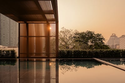 Aman Nai Lert Bangkok has a 25-metre outdoor swimming pool on the 9th floor. Photo: Aman