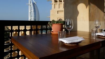 Folly's terrace in Souk Madinat Jumeirah offers some of the best views of Burj Al Arab. Jeffrey E Biteng / The National