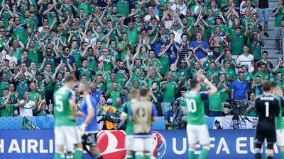 Northern Ireland fans applaud the players after their Euro 2016 match against Poland at Allianz Riviera Stadium on June 12, 2016 in Nice, France. REUTERS/Eddie Keogh