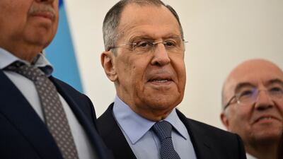 Sergey Lavrov at the opening of the Shanghai Co-operation Organisation National Peoples’ Diplomacy Centre in Moscow. AFP