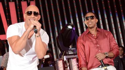 Vin Diesel, left, and Ludacris are coming to Abu Dhabi to film the next Fast & Furious film. Kevin Winter / Getty Images / AFP