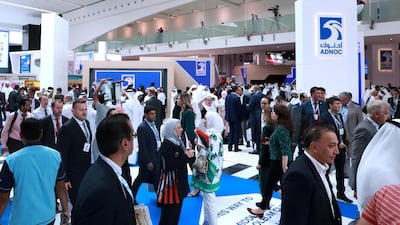 Adnoc stalls at Adipec. The state-owned oil company will offer advice on downstream and upstream operations to an Uzbek energy company. Victor Besa / The National