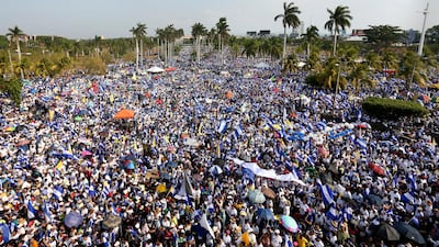 Mass protests over social security reforms have left Nicaraguan President Daniel Ortega weakened, with accusations he has become the sort of dictator he overthrew decades ago. Alfredo Zuniga / AP