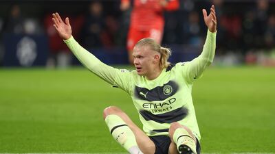 Erling Haaland of Manchester City reacts. Getty