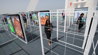 Visitors navigate 'The Art Maze'.