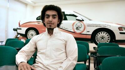 Saif Mohammed, 18, is among underage drivers who learn the rules of the road after already spending a few years driving. Saif doesn't like wearing a seatbelt as it will 'ruin the shape of my kandura'.