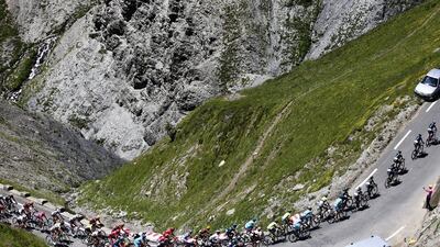 The peloton ride during Stage 8 of the Tour de France cycling race over 184km with start in Pau and finish in Bagneres-de-Luchon, France, Saturday, July 9, 2016. Peter Dejong / AP Photo