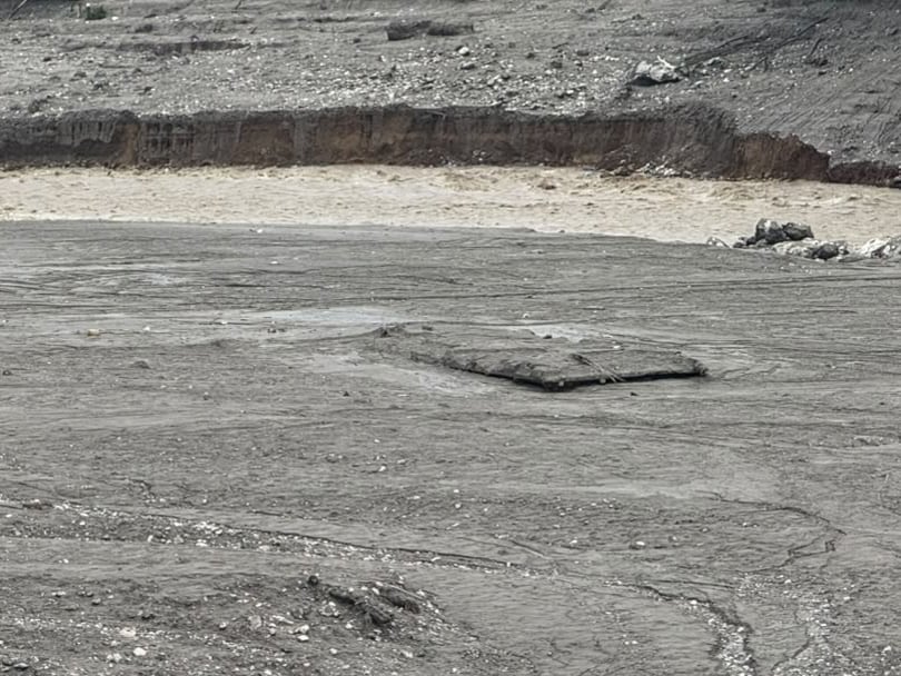 The top of the roof of one building is all that is left of the old school. Photo: Rajendra Dawadi