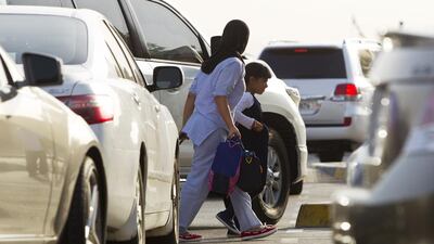 A reader says the morning school rush can resemble a scene from an action film. Christopher Pike / The National