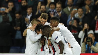 Paris Saint-Germain players celebrate. AFP
