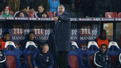 Sam Allardyce delivers orders from the touchline during Crystal Palace's FA Cup third round replay with Bolton Wanderers. Matthew Childs / Reuters