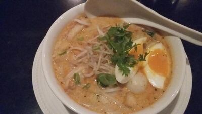 Singaporean curry laksi, one of 28 new dishes on the menu at Noodle House. Rob Garratt / The National