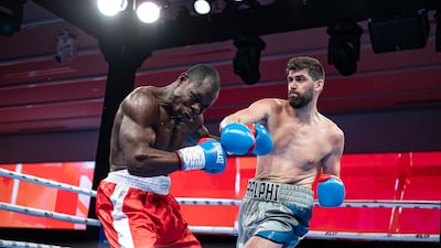 Rocky Fielding lands a right hook on Emmanuel Danso. All photos D4G Promotions