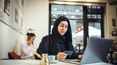 A survey of UAE consumers shows 68 per cent of respondents have reduced shopping in-store since the COvid-19 outbreak and 49 per cent are shopping online more. Getty Images.