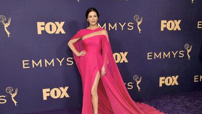 Catherine Zeta Jones wears Georges Hobeika to the 2019 Primetime Emmy Awards. AFP