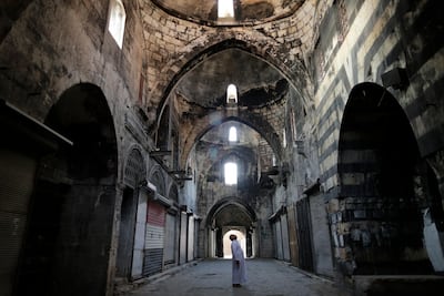 Inside a market in the old city of Aleppo, Syria. AP