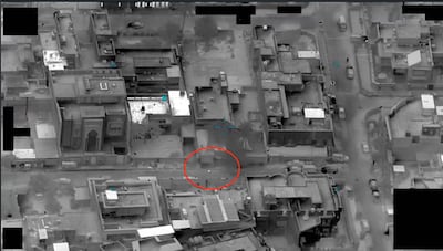 An image captured by a US military aircraft over Iraq in 2022