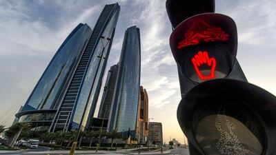 The IMF downgrade for the UAE growth outlook comes as a surprise since the Emirates is a beneficiary of improving global economic conditions. Above, Jumeirah Towers in Abu Dhabi. David Tanecek / CTK via AP Images