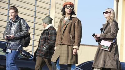 Look 11: A street-style look that layers touches of heritage, suiting and contemporary clothing. Photo: Enrico Labriola