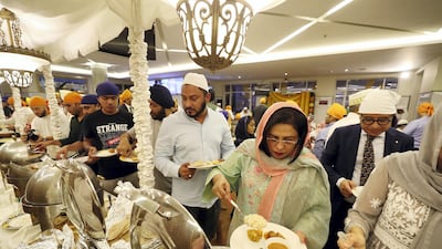 The evening iftar at Gurunanak Darbar Sikh Gurudwara