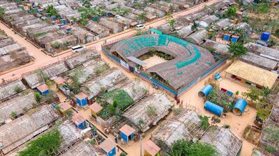 Community Spaces in Rohingya Refugee Response, Teknaf, Bangladesh. Sustainably built structures in the world’s largest refugee camps, which were built by residents in the field without drawings or models.