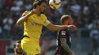 Borussia Dortmund's Mats Hummels, left. REUTERS/Kai Pfaffenbach