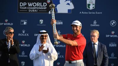 Jon Rahm fired a final-round 67 to hit 19-under par and seal the title by one shot from Shane Lowry and Kiradech Aphibarnrat. Ross Kinnaird / Getty Images