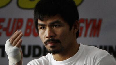 Manny Pacquiao in training.