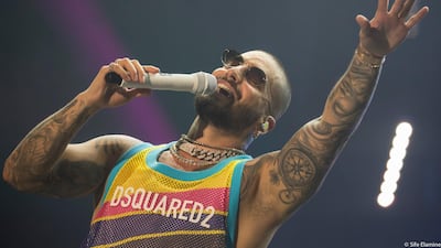 Maluma peforms as part of the Mawazine Festival in Rabat, Morocco on June 29, 2019. Picture by Sife El Amine