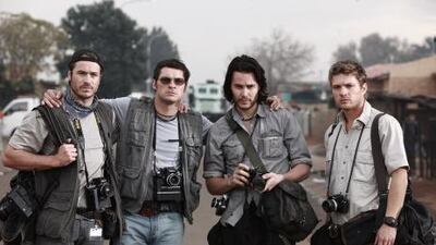 From left, Frank Rautenbach, Neels Van Jaarsveld, Taylor Kitsch and Ryan Philippe play four photographers in The Bang Bang Club.