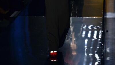 Jean-Paul Gaultier looked to vampires and the House of Horrors for inspiration in his slickly presented collection of dramatic black and red tuxedo looks, super-glam sports blousons and sophisticated velvet dinner gowns. Miguel Medina / AFP