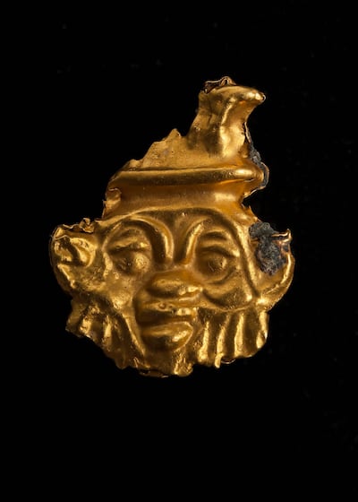 A golden fragment uncovered in the sunken city of Thonis-Heracleion in Abu Qir Bay, on Egypt's northern Mediterranean coast.