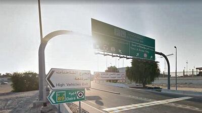 The first height restriction warning signs. The driver drove straight through the hanging chain and over the speed bump.Google Maps