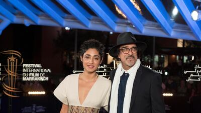 Iranian actress Golshifteh Farahani and French writer Atiq Rahimi attend the tribute to Bertrand Tavernier during the 18th Marrakech International Film Festival on December 1, 2019. EPA