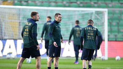 Andrea Belotti and Ciro Immobile of Italy. Getty Images