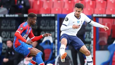 Wilfried Zaha challenges for the ball with Dele Alli during the Premier League match between Crystal Palace and Tottenham Hotspur. Reuters
