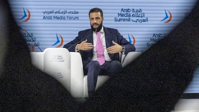 At the Arab Media Summit in Dubai, Ahmad Al Shara, the Syrian President, said his country can be 'a supply chain for energy between the East and West'. Antonie Robertson / The National