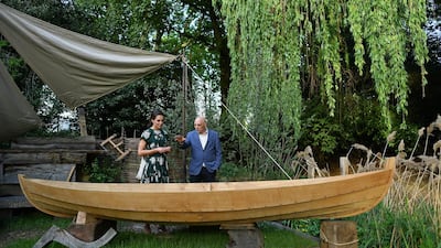 LONDON, ENGLAND - MAY 22: Catherine, Duchess of Cambridge (L) is shown the IBTC Lowestoft: Broadland Boatbuilder's Garden as she visits the RHS Chelsea Flower Show press day at Royal Hospital Chelsea on May 22, 2017 in London, England. The prestigious Chelsea Flower Show, held annually since 1913 in the Royal Hospital Chelsea grounds, is open to the public from the 23rd to the 27th of May, 2017. (Photo by Ben Stansall - WPA Pool / Getty Images)