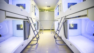 The capsule beds at Peng Heng Space Capsules Hotel in Shenzhen, China. Courtesy Pengheng Capsule Hotel Equipment Co, Ltd