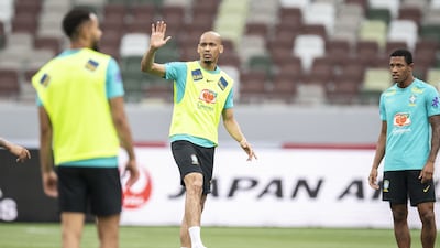 Brazil midfielder Fabinho during training at the National Stadium in Tokyo on Sunday. AFP