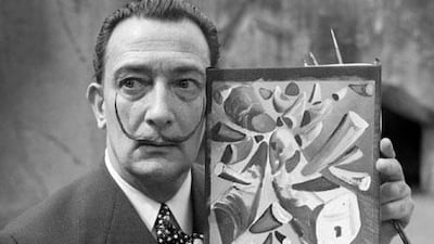 The artist Salvadore Dali and his signature handlebar moustache.