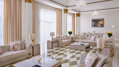 Imperial Suite modern living room. Imperial Suite living room. Courtesy Palazzo Versace