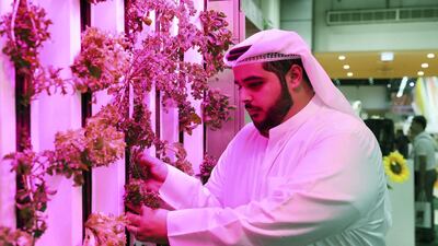 Abdula Aziz Al Mulla, co-founder and chief executive of Madar Farms at Gulfood in February. Pawan Singh / The National