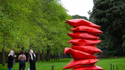 'Red Stack' is currently part of Frieze Sculpture in Regent's Park, London that is running until November 13. Photo: Frieze.