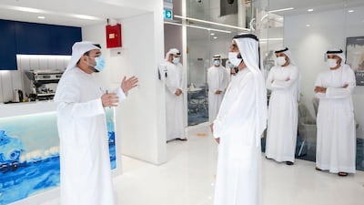 Sheikh Mohammed bin Rashid, Vice President and Ruler of Dubai, tours the New Media Academy. Courtesy: Dubai Media Office