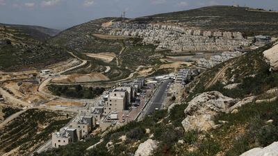 Construction works underway in the Israeli settlement of Givat Zeev near the occupied West Bank city of Ramallah. AFP