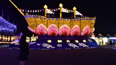 Many of the lanterns are big enough to accommodate guests, like this life-sized boat lantern. Courtesy Taiwan Tourism