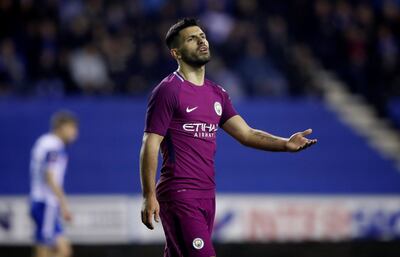 Sergio Aguero and Manchester City will look to bounce back from their FA Cup exit against Arsenal in the League Cup final. Carl Recine / Action Images via Reuters